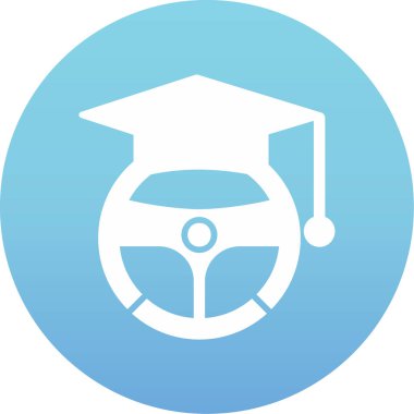 Sürüş Okulu simgesi, vektör illüstrasyonunun yaratıcı logo tasarımı  