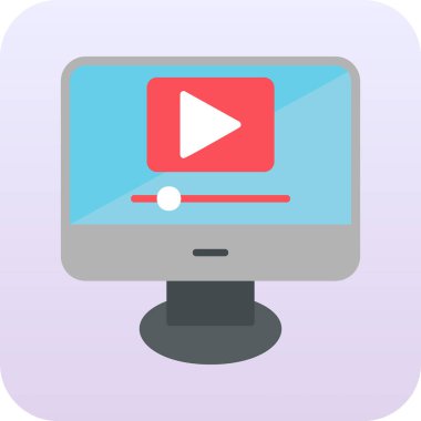 Video oynatıcı ikon vektör illüstrasyonu 