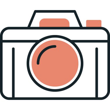 Bir kamera simgesinin vektör illüstrasyonu 