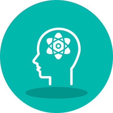 İnsan beyni simgesi, basit vektör çizimi 