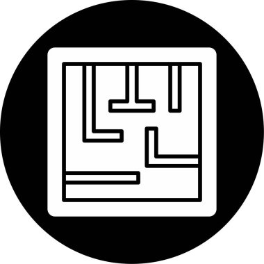 Labirent, labirent, ikon vektör illüstrasyonu