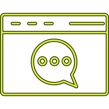 Web sohbet renk çizgisi vektörü simgesi 