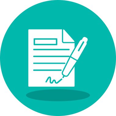 Sözleşme simgesi imzalama, basit vektör illüstrasyonu