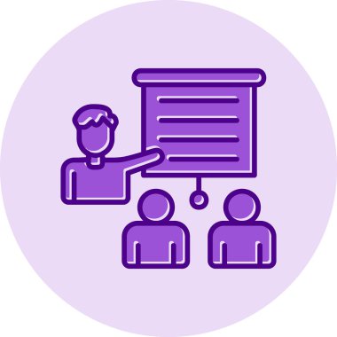 izleyici sunum simgesi vektör illüstrasyonu