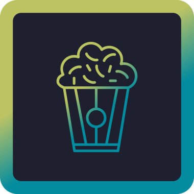 Patlamış mısır. Web simgesi basit illüstrasyon                                  