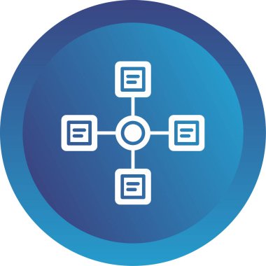 İş diyagramı simgesi. Ağ şeması simgesi. Veritabanı sembolü, vektör illüstrasyonu