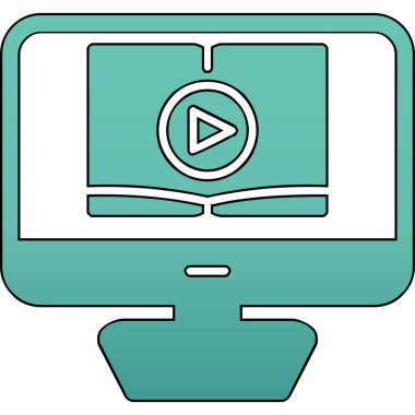 Video dersi için. Web simgesi basit illüstrasyon