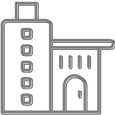 Ofis binası Web simgesi basit illüstrasyon