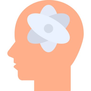 İnsan beyni simgesi, basit vektör çizimi 