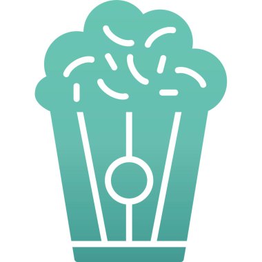 Patlamış mısır. Web simgesi basit illüstrasyon                                  