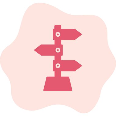 yön işareti simgesi, vektör illüstrasyonu 