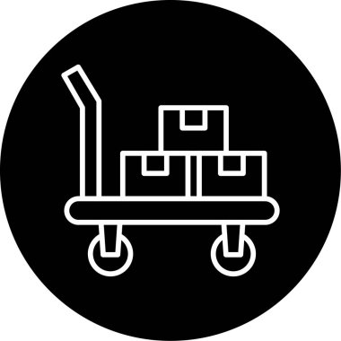 bagaj arabası ağ simgesi, vektör illüstrasyonu 