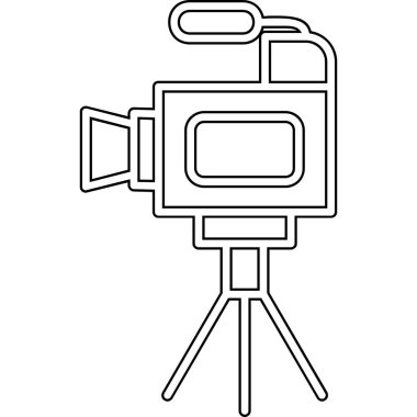 Film kamerası. Web simgesi basit illüstrasyon 