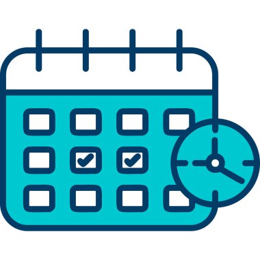 Zamanlama simgesi, vektör illüstrasyonu