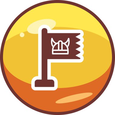 Viking Bayrak Ağı simgesi, vektör illüstrasyonu