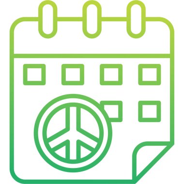 Takvim simgesi vektör illüstrasyonunda barış işareti