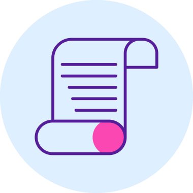 Kağıt parşömen. Web simgesi basit illüstrasyon                