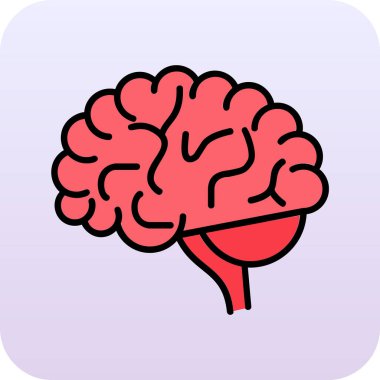 Beyin. Web simgesi basit illüstrasyon 
