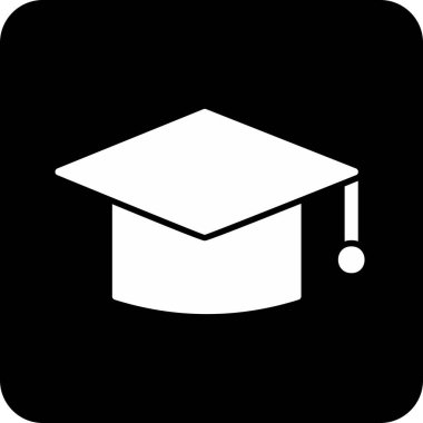 mezuniyet şapkası, web simgesi basit illüstrasyon