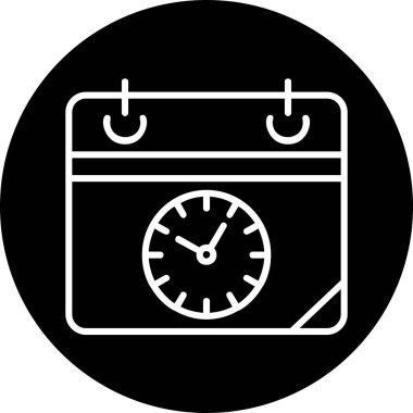 Zamanlama simgesi, vektör illüstrasyonu