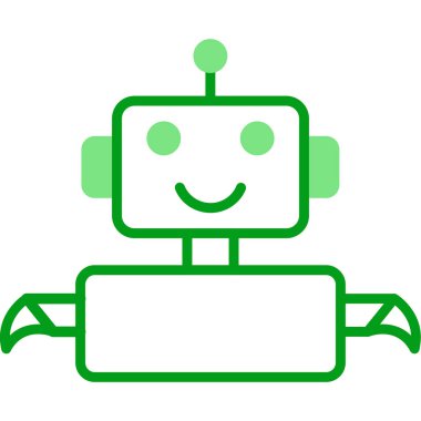 robot düz simgesi, vektör illüstrasyonu 