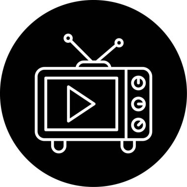 televizyon web simgesi, vektör çizim 