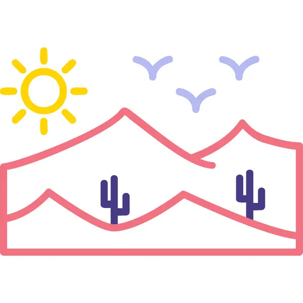 stock vector Desert web  icon, outline style