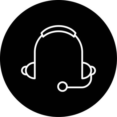 Kulaklık. Web simgesi basit illüstrasyon