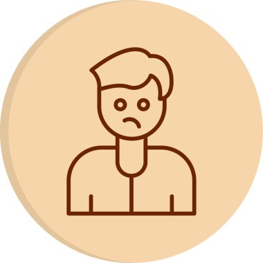 Üzgün adam. Web simgesi basit illüstrasyon