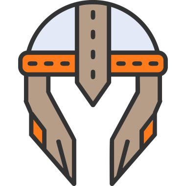 Warior Miğfer simgesi, vektör illüstrasyonu basit tasarım