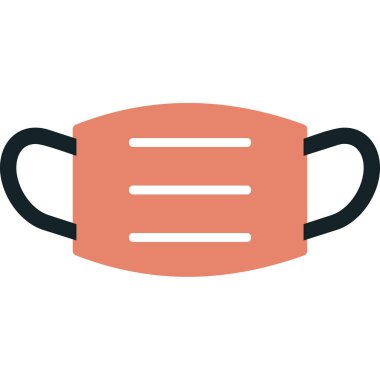 Tıbbi maske ikonu, düz stil. vektör illüstrasyonu 