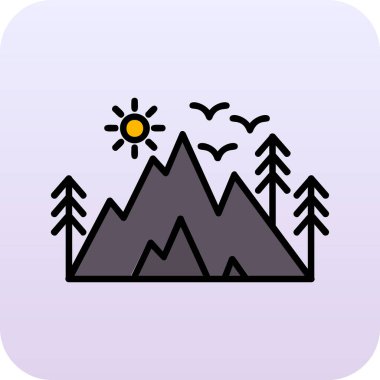 dağ simgesinin vektör illüstrasyonu