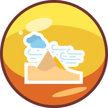 Kum fırtınası web simgesi, vektör illüstrasyonu