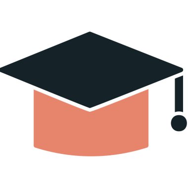 mezuniyet şapkası, web simgesi basit illüstrasyon