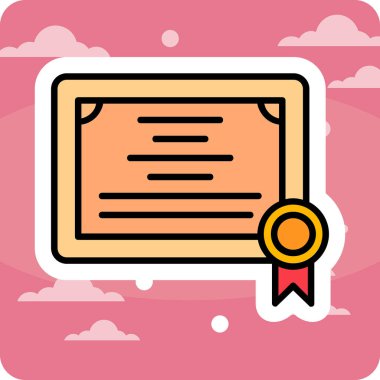 Sertifika. Web simgesi basit tasarım