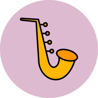 Saksafon. Web simgesi basit tasarım 