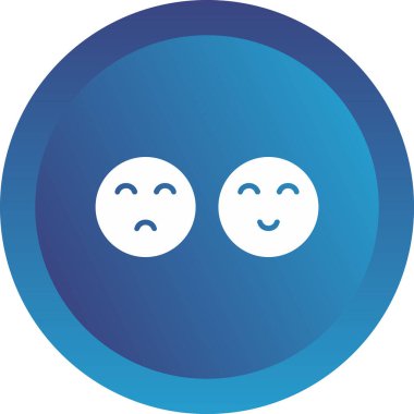 Mutlu ve üzgün yüz ifadeleri. Web basit illüstrasyonu