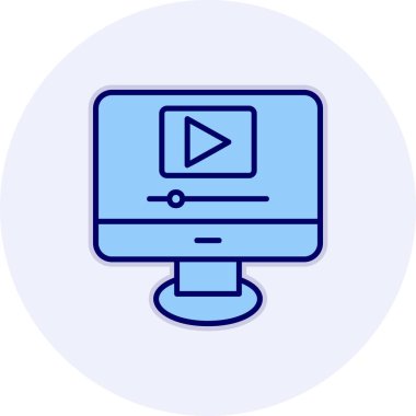 Video oynatıcı ikon vektör illüstrasyonu 