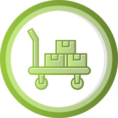 bagaj arabası ağ simgesi, vektör illüstrasyonu 