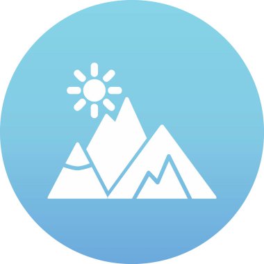 Dağlar. Web simgesi basit illüstrasyon  