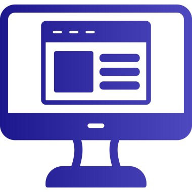 Web sitesi işareti, vektör illüstrasyonlu blog simgesi, bilgisayar ekranı