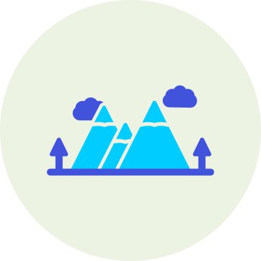 dağ tepesi ikonu vektör illüstrasyonu 