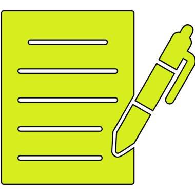 belge ve kalem simgesi düz tasarım