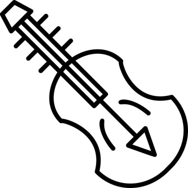 Keman Simgesi Basit Vektör İllüstrasyonu