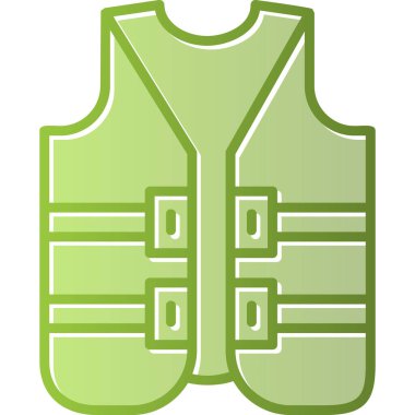 Ceket yeleği simgesi, vektör illüstrasyonu