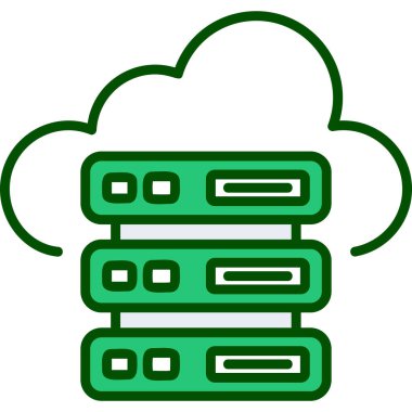 Bulut Sunucusu simgesi, vektör illüstrasyonu basit tasarım