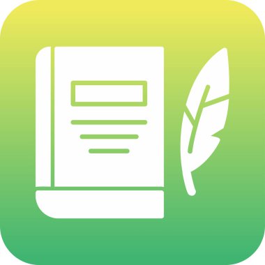 Edebiyat. Web simgesi basit illüstrasyon 