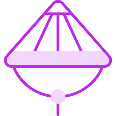 Bambu şapka simgesi, basit vektör çizimi  