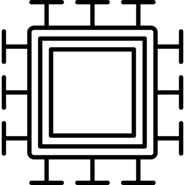 İşlemci. Web simgesi basit tasarım 