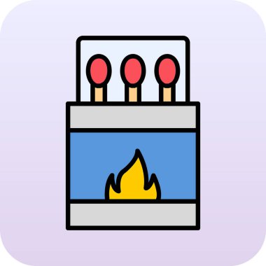 Kibrit. Web simgesi basit illüstrasyon 